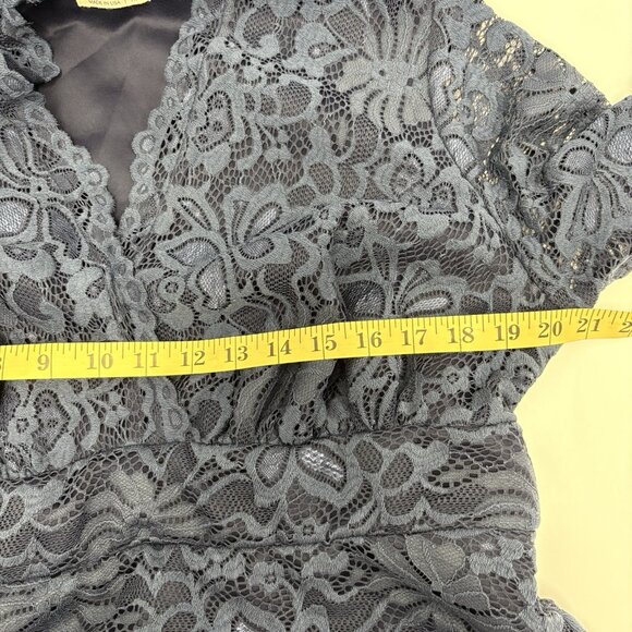 Kiyonna Plus Scalloped Boudoir Lace Sheath Dress Navy Blue 1X 14-16 - Picture 10 of 13